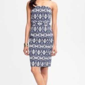 Banana Republic Strapless ikat pattern dress NWT